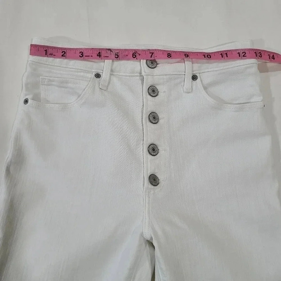 Abercrombie & Fitch Women’s Size 26/2L Super Skinny High Rise White Stretch Jean - Picture 6 of 9